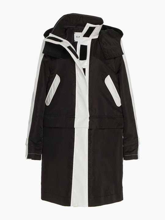 Water Resistant Convertible Sustainable Raincoat | Black/White