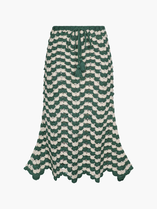 Safi Skirt | Ivory/Green
