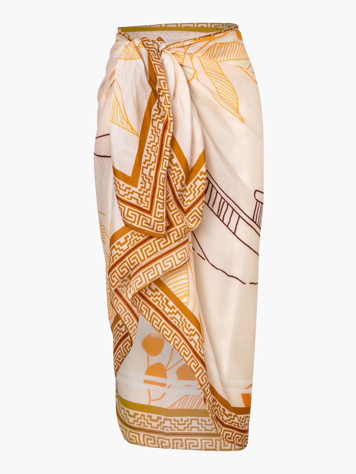 De la Falaise Cotton Silk Sarong | Yellow Canoe De la Falaise Cotton Silk Sarong | Yellow Canoe