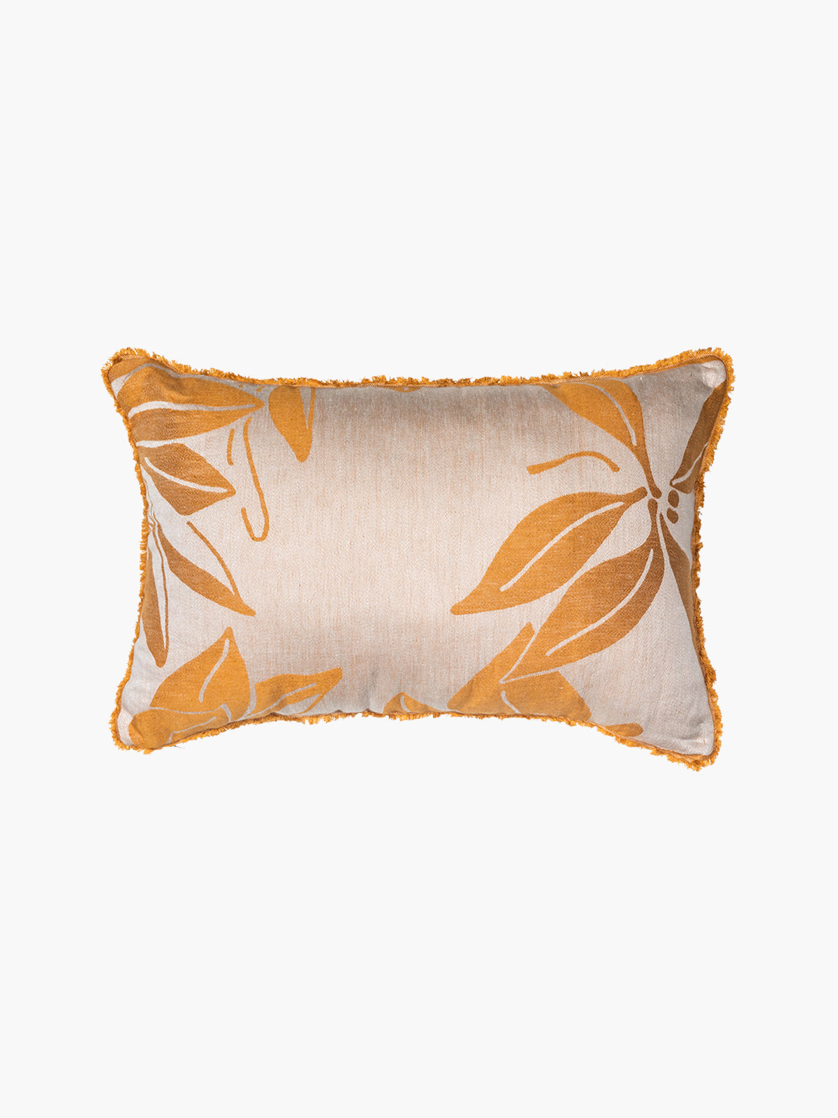 Cushion Cover With Recovered Fringe 45 x 30 | Giallo Rame Cushion Cover With Recovered Fringe 45 x 30 | Giallo Rame