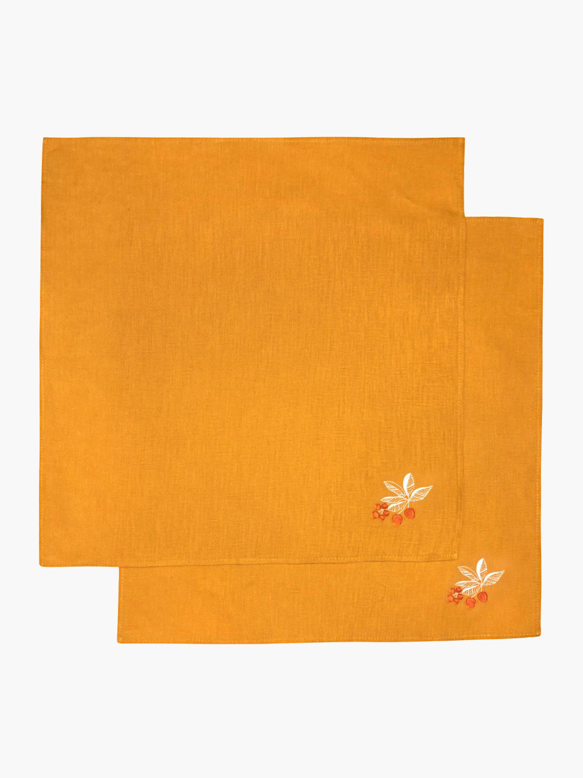 Embroidered Linen Napkins | Chontaduro Fruit Embroidered Linen Napkins | Chontaduro Fruit