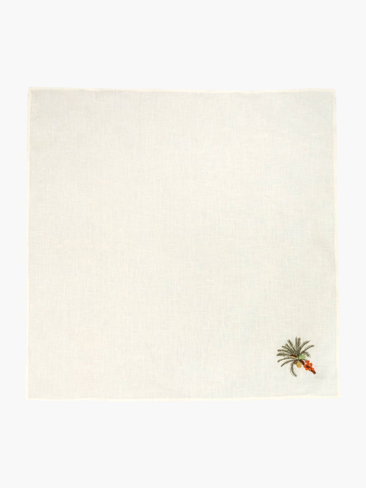 Embroidered Linen Napkins | Ivory Palm Tree Embroidered Linen Napkins | Ivory Palm Tree