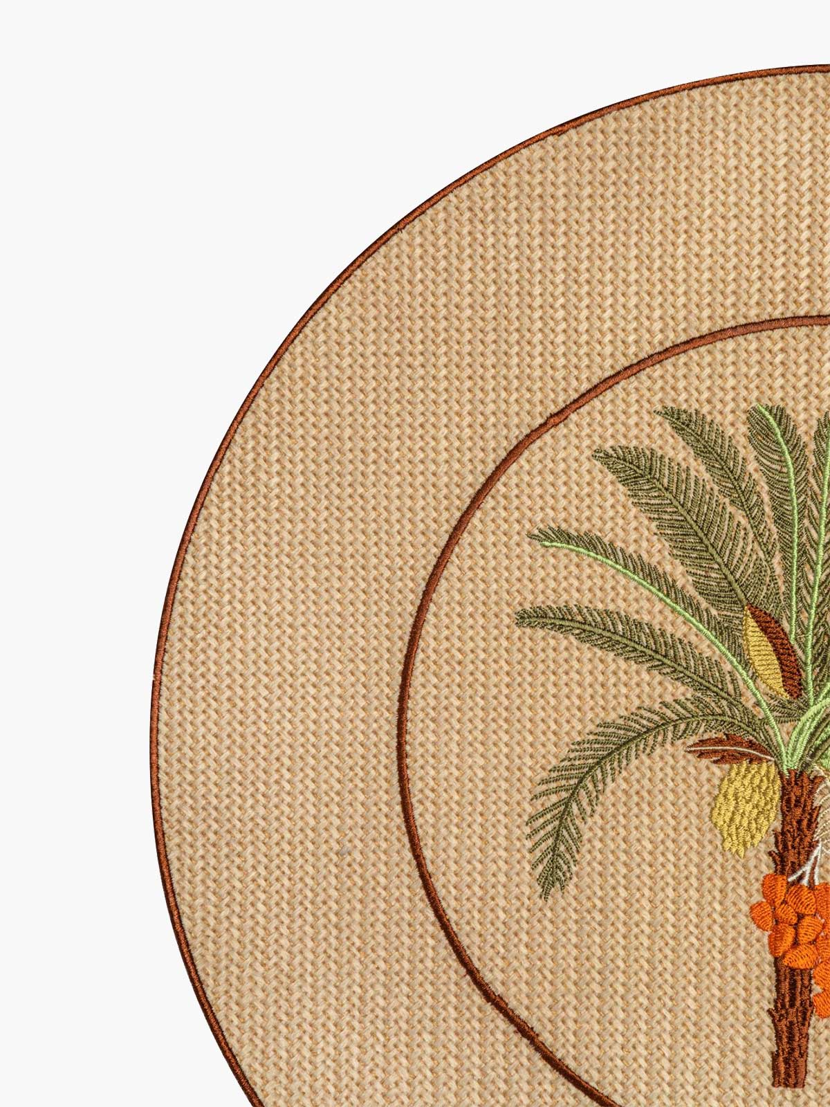 Embroidered Placemats | Palm Trees Embroidered Placemats | Palm Trees