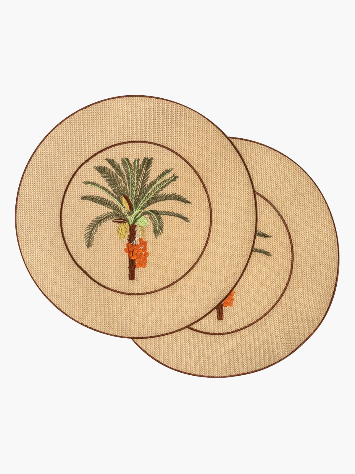 Embroidered Placemats | Palm Trees Embroidered Placemats | Palm Trees