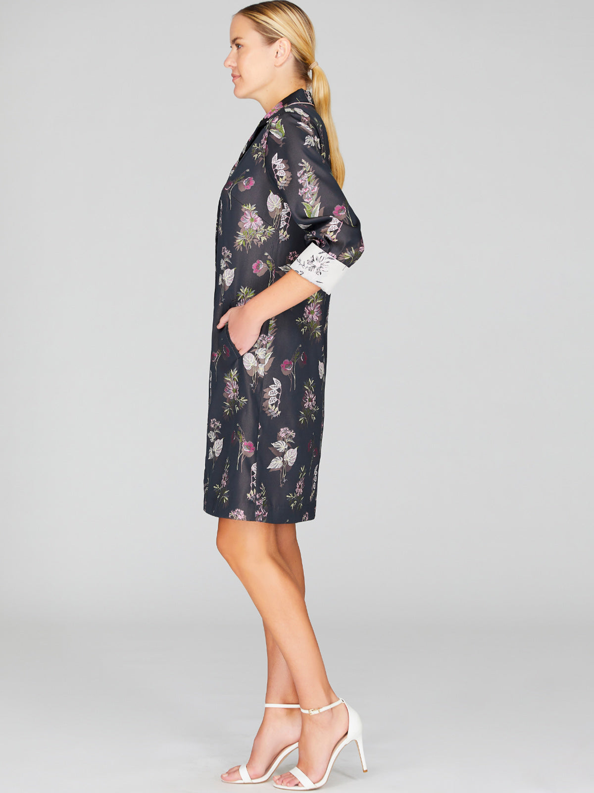 Watercolor Botanic Collared Shirt Dress | Pink Combo Watercolor Botanic Collared Shirt Dress | Pink Combo