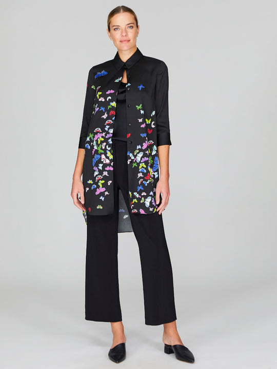 Flutter Print Georgette Long Collared Shirt