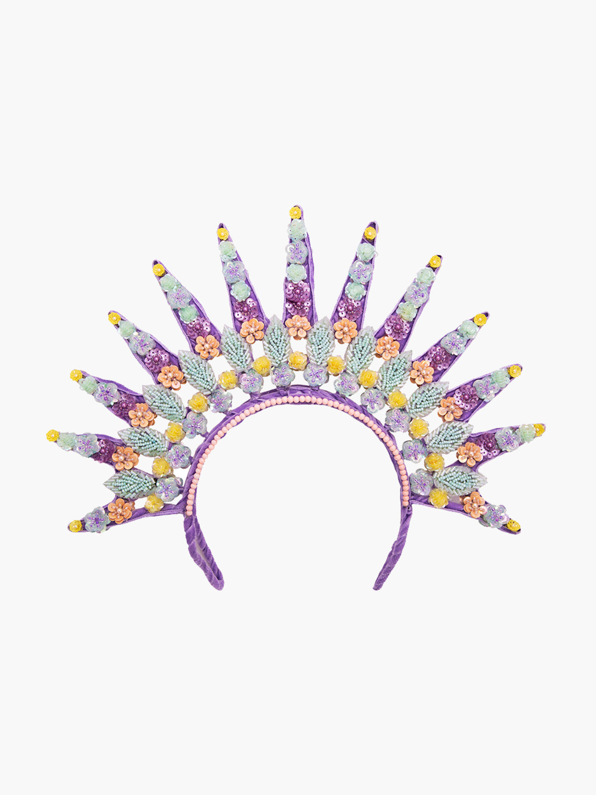 Spring Pastel Flower Embroidered Headpiece
