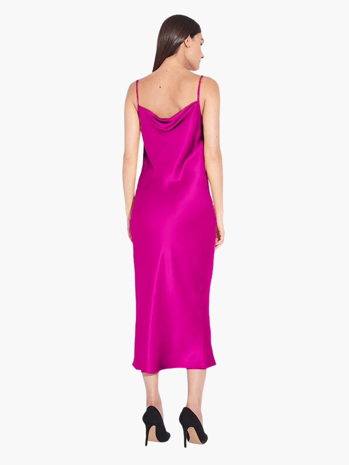 Satin Drape Front Camisole Dress | Cerise Satin Drape Front Camisole Dress | Cerise