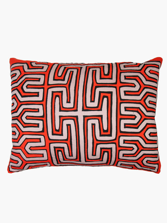 Kuna Cushion | Orange/Black/Blush