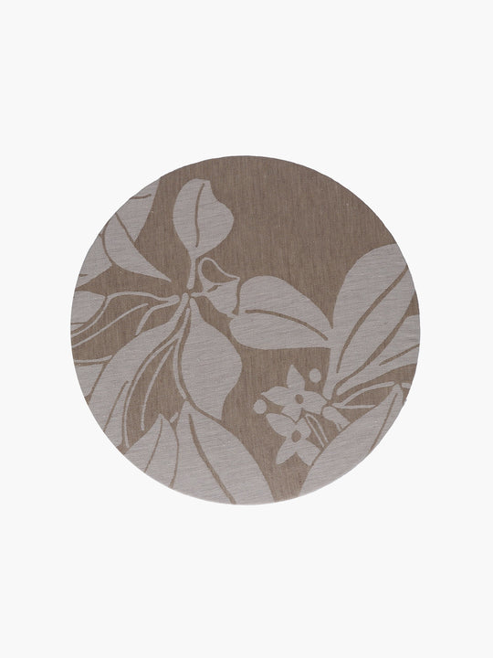 Linen Damask Tutti Le Foglie Charger Plate | Beige