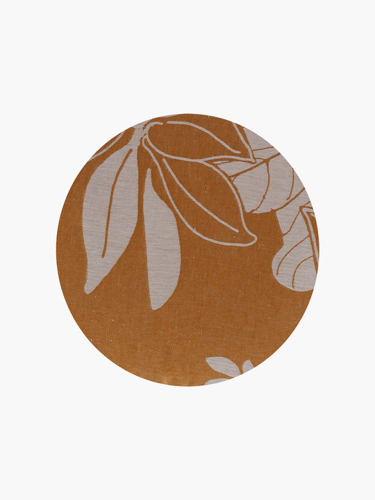 Linen Damask Tutti Le Foglie Charger Plate | Giallo Rame