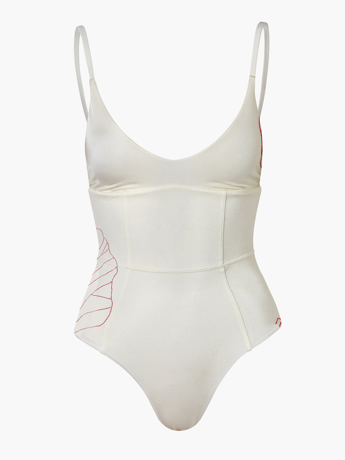 Embroidered Santo Steffano Maillot | Pearled Ivory Embroidered Santo Steffano Maillot | Pearled Ivory