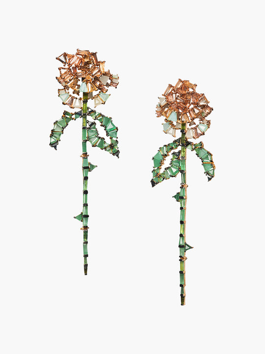 Rose and Stem Earrings