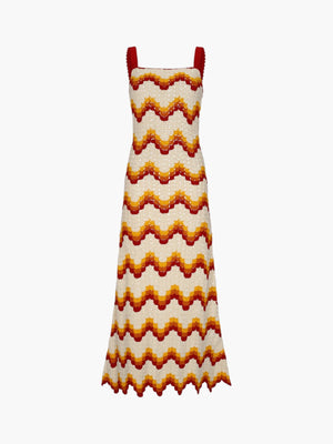 Marea Crochet Maxi Dress | Tangerine/Yellow Marea Crochet Maxi Dress | Tangerine/Yellow