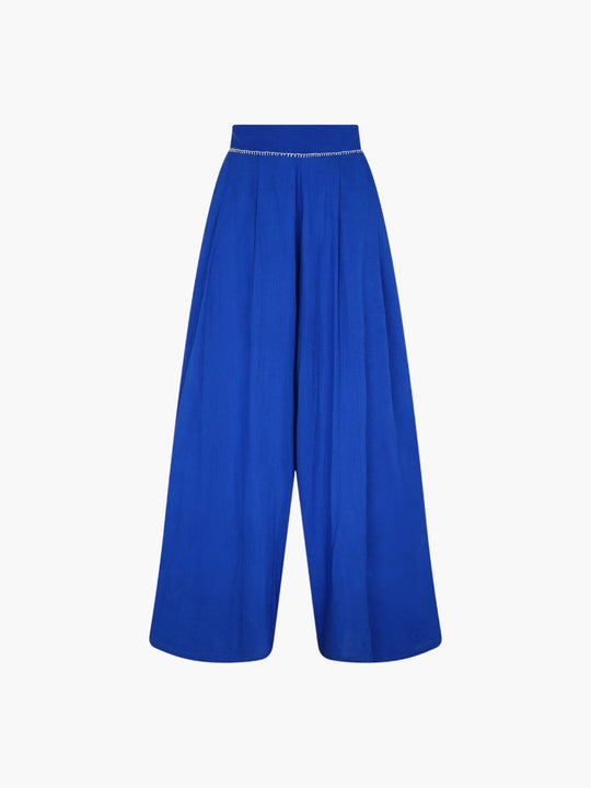 Amalia Pants | Electric Blue/Ivory