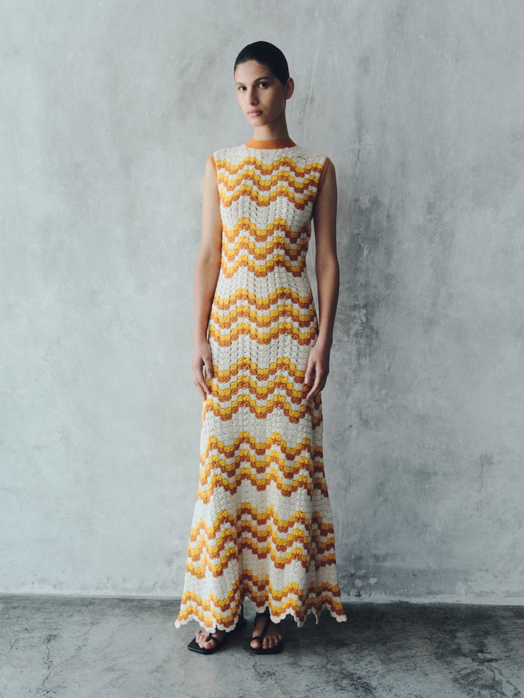Huayna Crochet Maxi Dress | Yellow/Orange