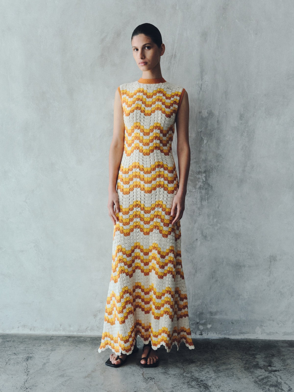 Huayna Crochet Maxi Dress | Yellow/Orange