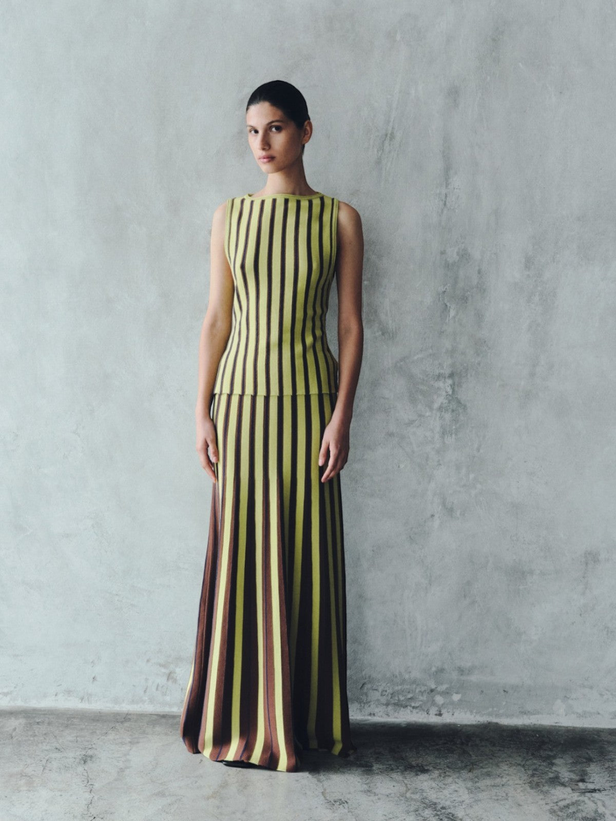 Manglar Sleeveless Top | Lime Green/Chocolate Manglar Sleeveless Top | Lime Green/Chocolate