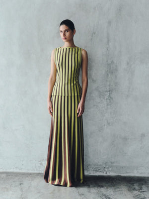 Manglar Sleeveless Top | Lime Green/Chocolate Manglar Sleeveless Top | Lime Green/Chocolate