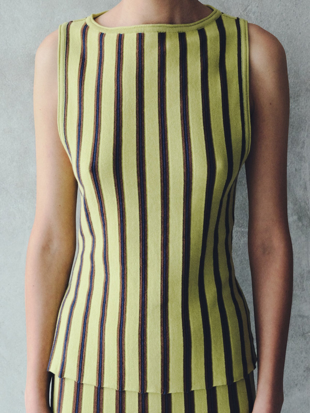 Manglar Sleeveless Top | Lime Green/Chocolate