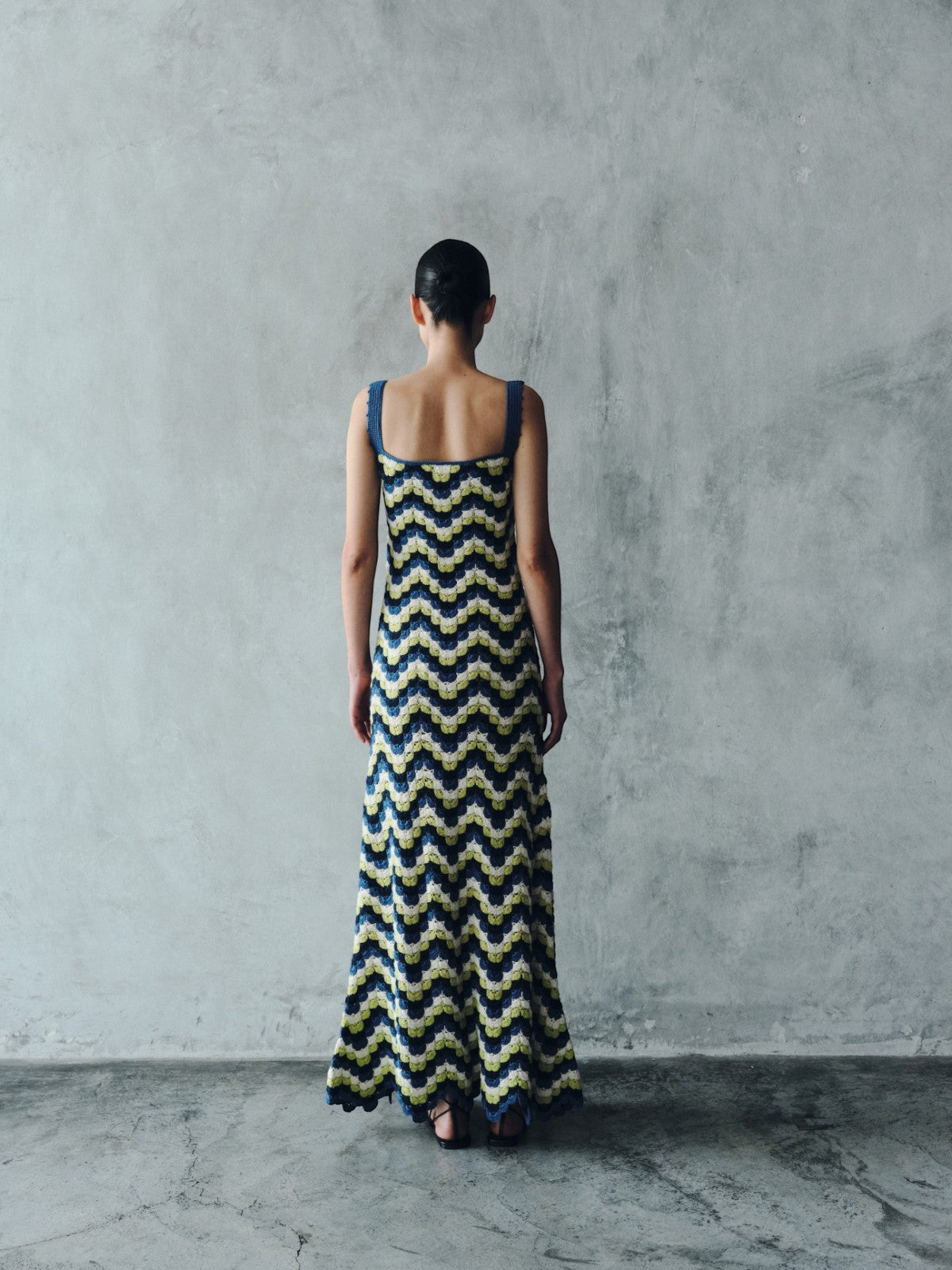 Marea Crochet Maxi Dress | Blues/Lime Green Marea Crochet Maxi Dress | Blues/Lime Green