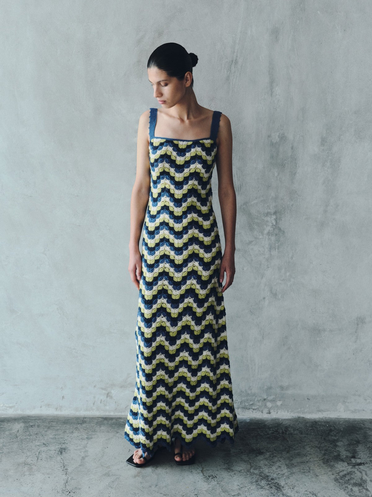 Marea Crochet Maxi Dress | Blues/Lime Green Marea Crochet Maxi Dress | Blues/Lime Green