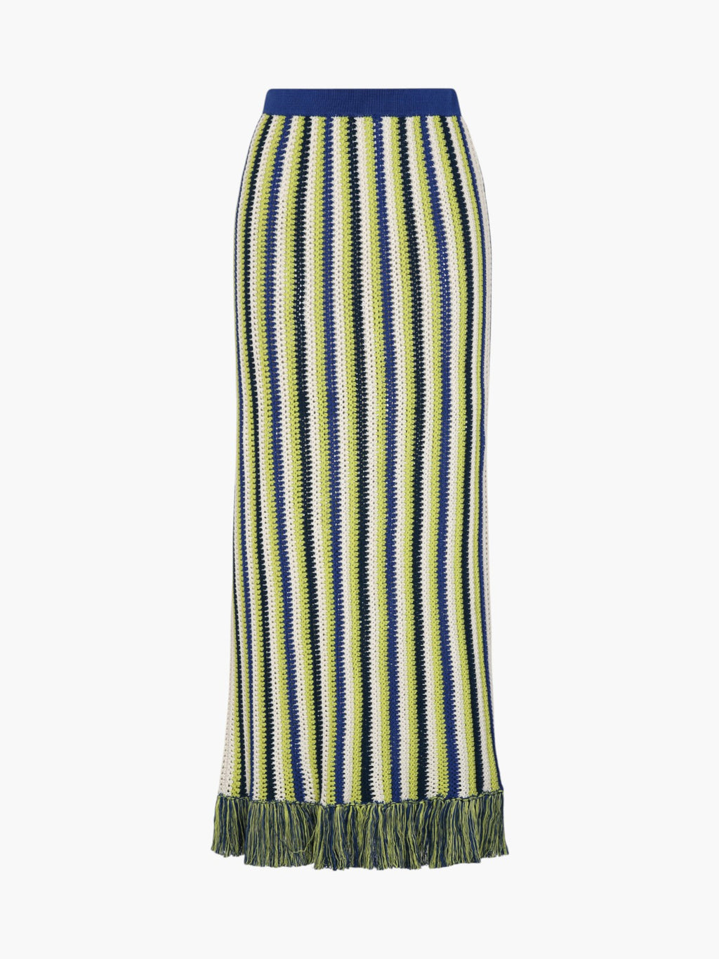 Misti Midi Skirt | Lime Green/Electric Blue