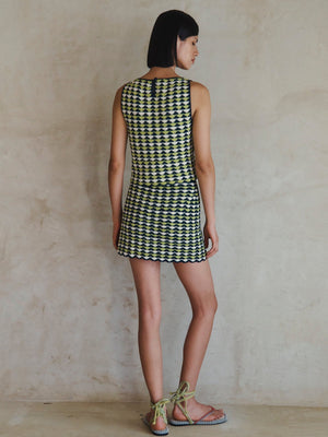 Motupe Mini Skirt | Lime/Blue Motupe Mini Skirt | Lime/Blue