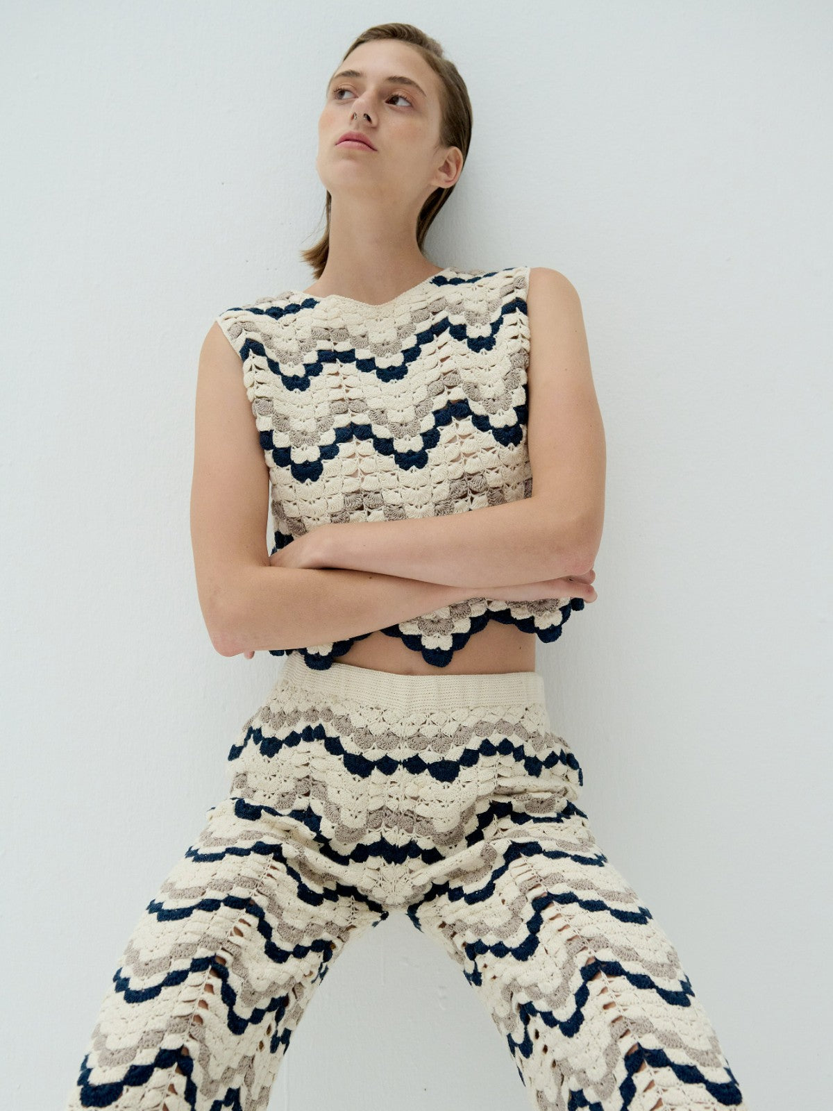 Safi Pants | Ivory/Navy Safi Pants | Ivory/Navy