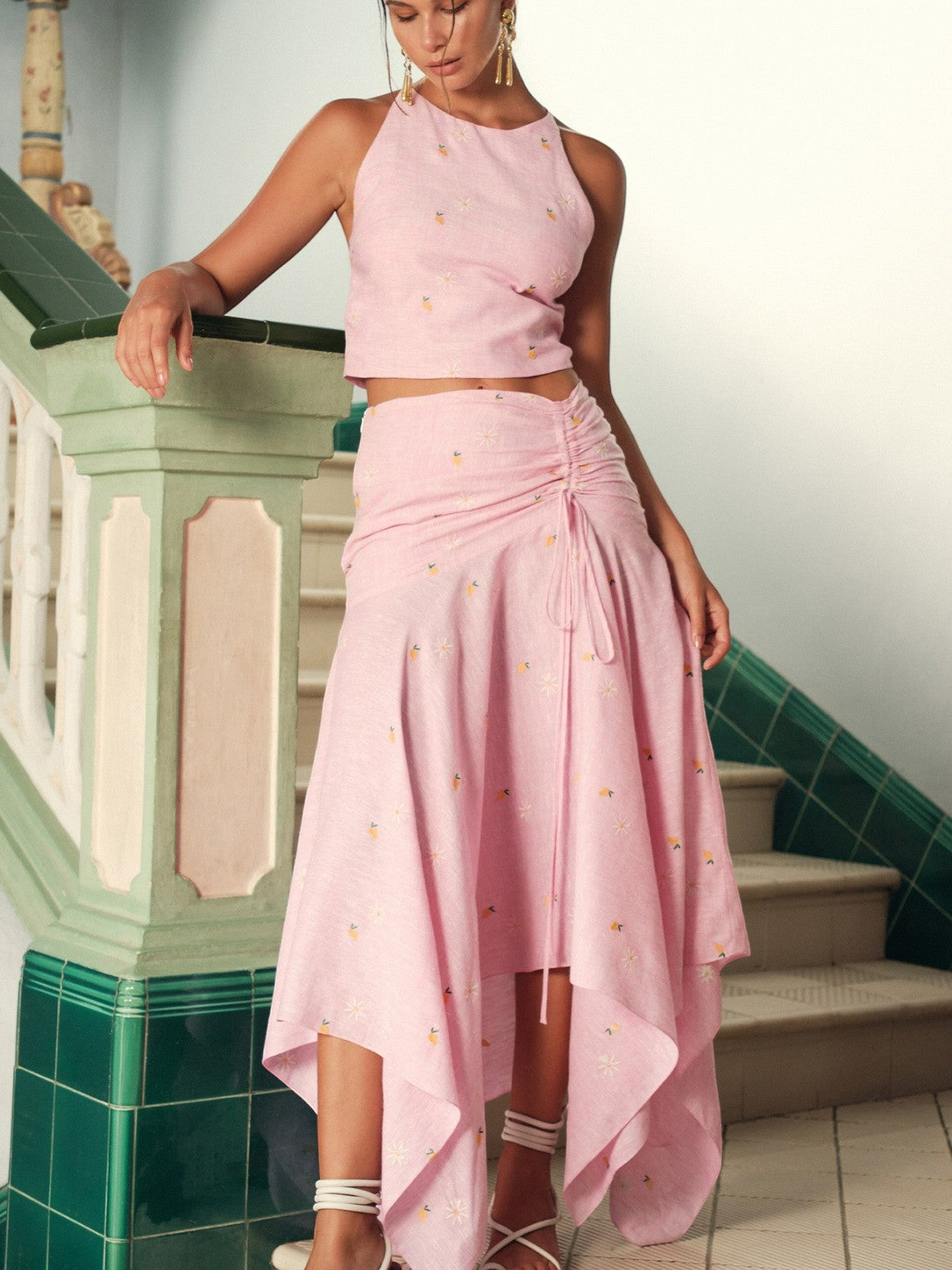 Vela Skirt | Mango Camomille Pink