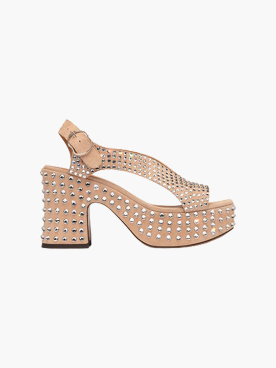 Taxi Sandals | Nude Crystal
