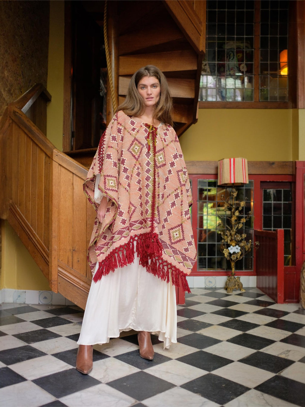 Lata Ji Poncho | Rose