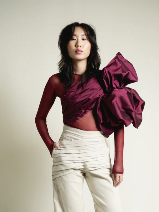 Capullo Mesh Top | Burgundy