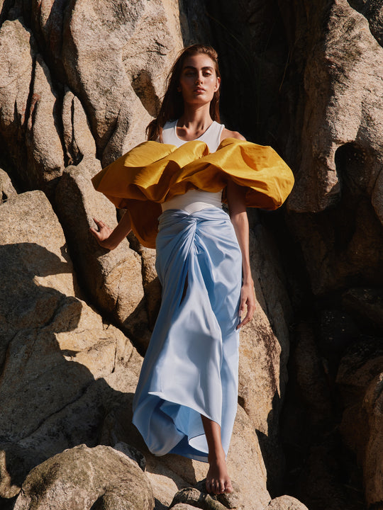 Silk Cuba Skirt | Sky Blue