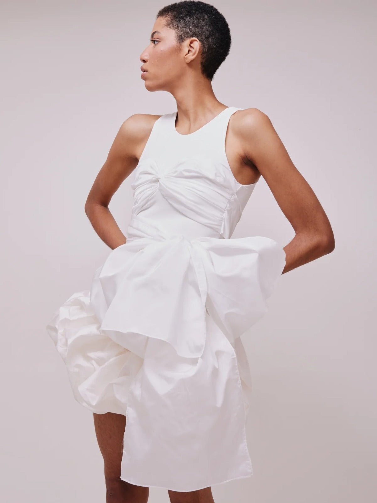 Ola Taffeta Skirt | White