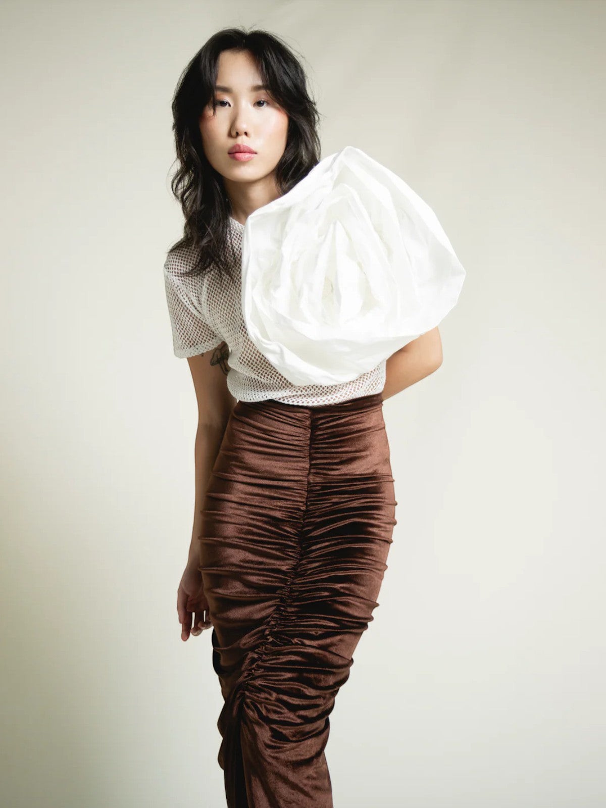 Rosa Mesh T-Shirt | White