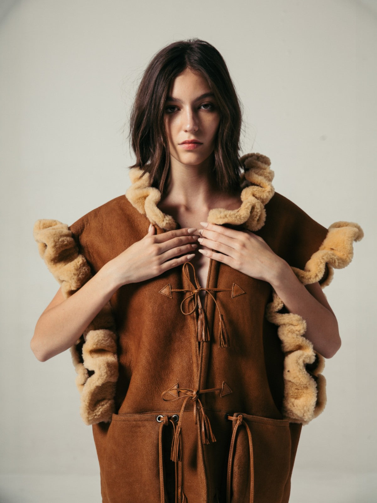 Cerezo Suede & Shearling Vest | Brown Cerezo Suede & Shearling Vest | Brown