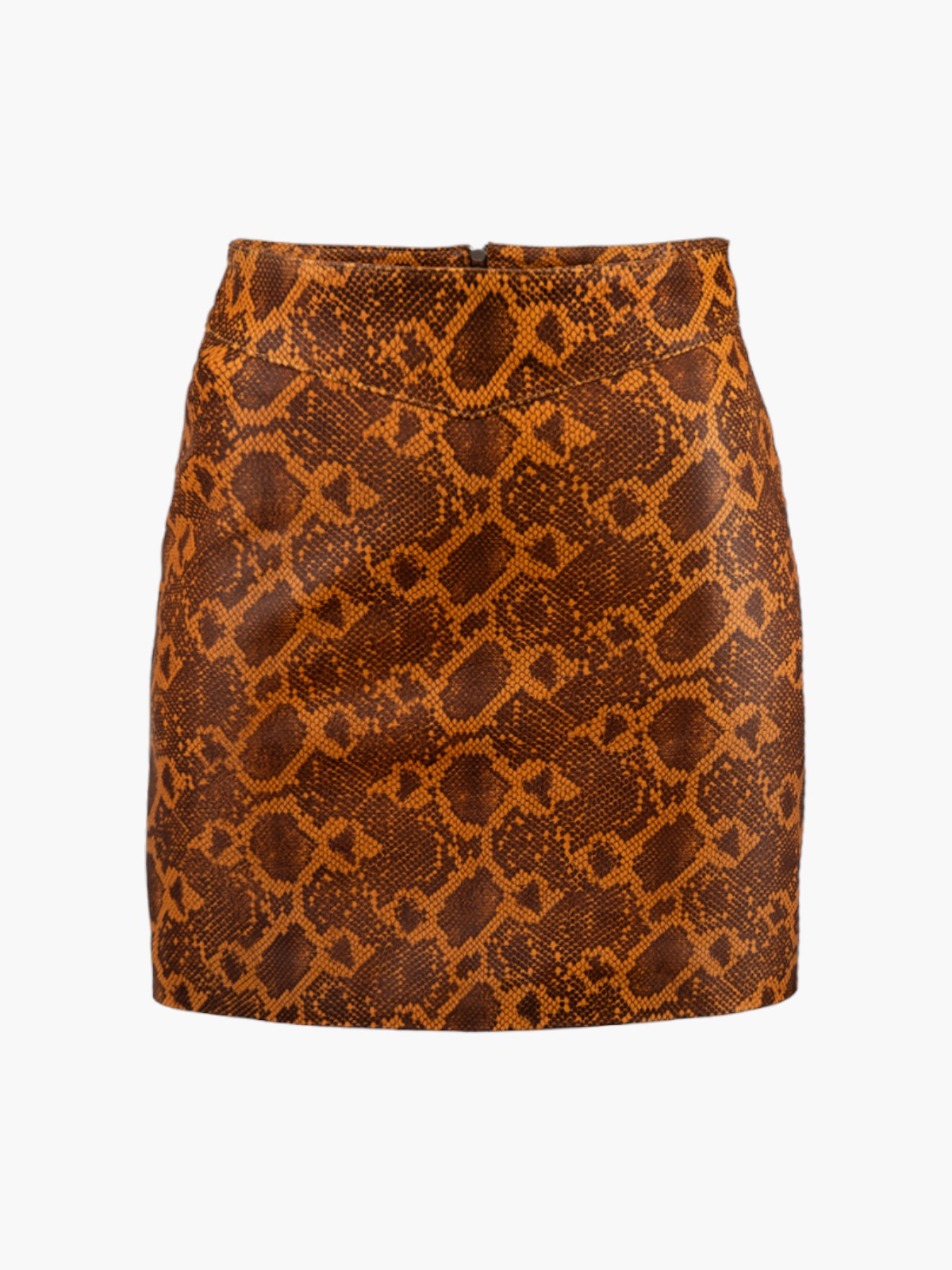 Eartha Leather Mini Skirt | Engraved Python Brown Eartha Leather Mini Skirt | Engraved Python Brown