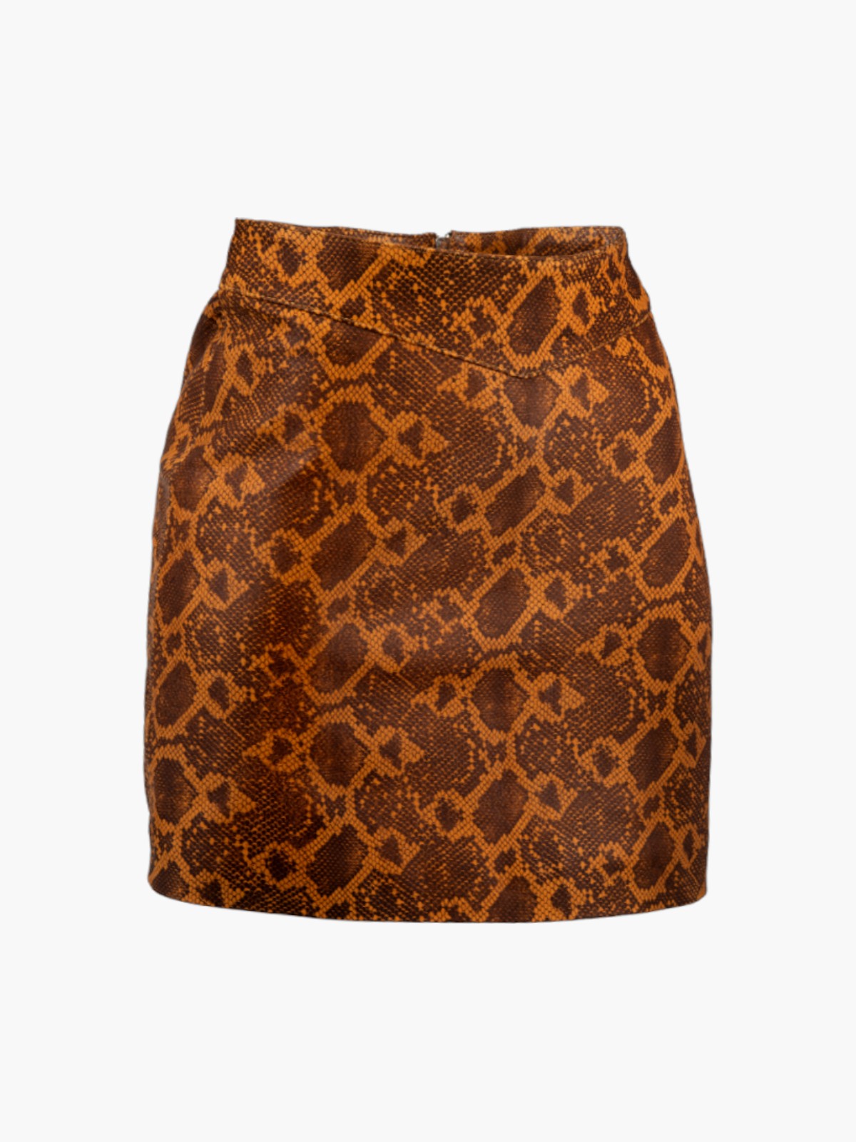 Eartha Leather Mini Skirt | Engraved Python Brown Eartha Leather Mini Skirt | Engraved Python Brown