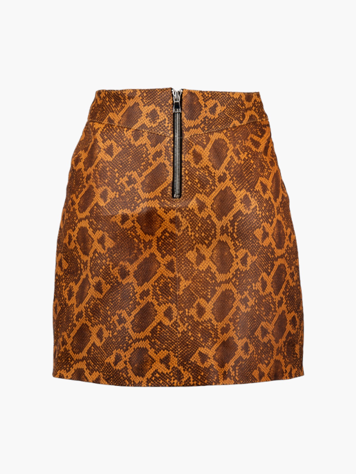 Eartha Leather Mini Skirt | Engraved Python Brown Eartha Leather Mini Skirt | Engraved Python Brown
