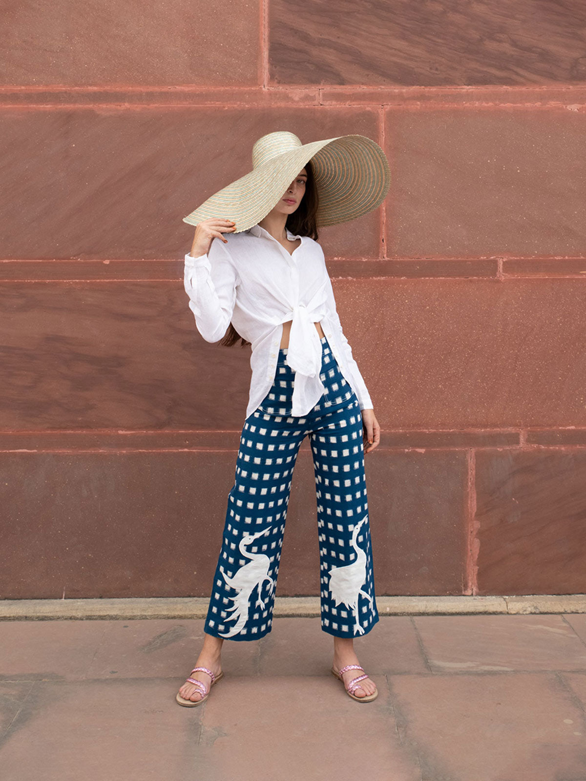 Embroidery Picnic Trousers | Blue Embroidery Picnic Trousers | Blue