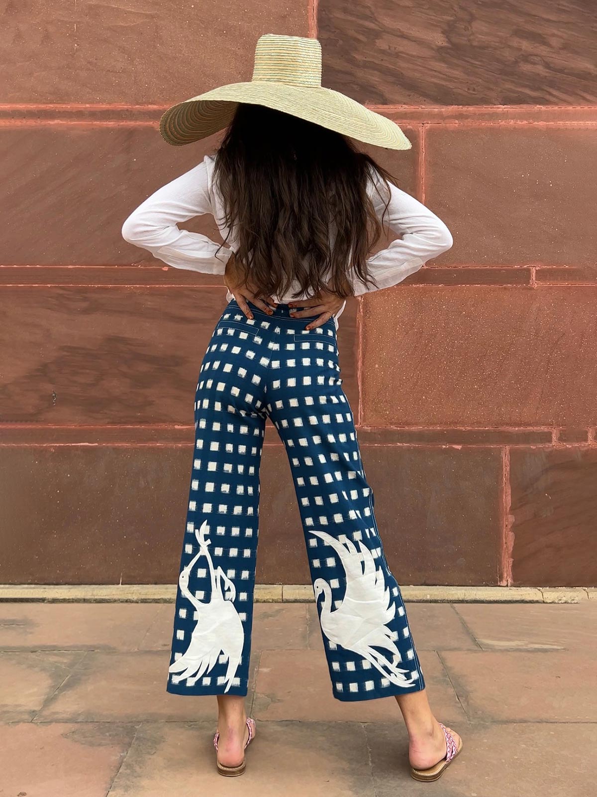 Embroidery Picnic Trousers | Blue Embroidery Picnic Trousers | Blue