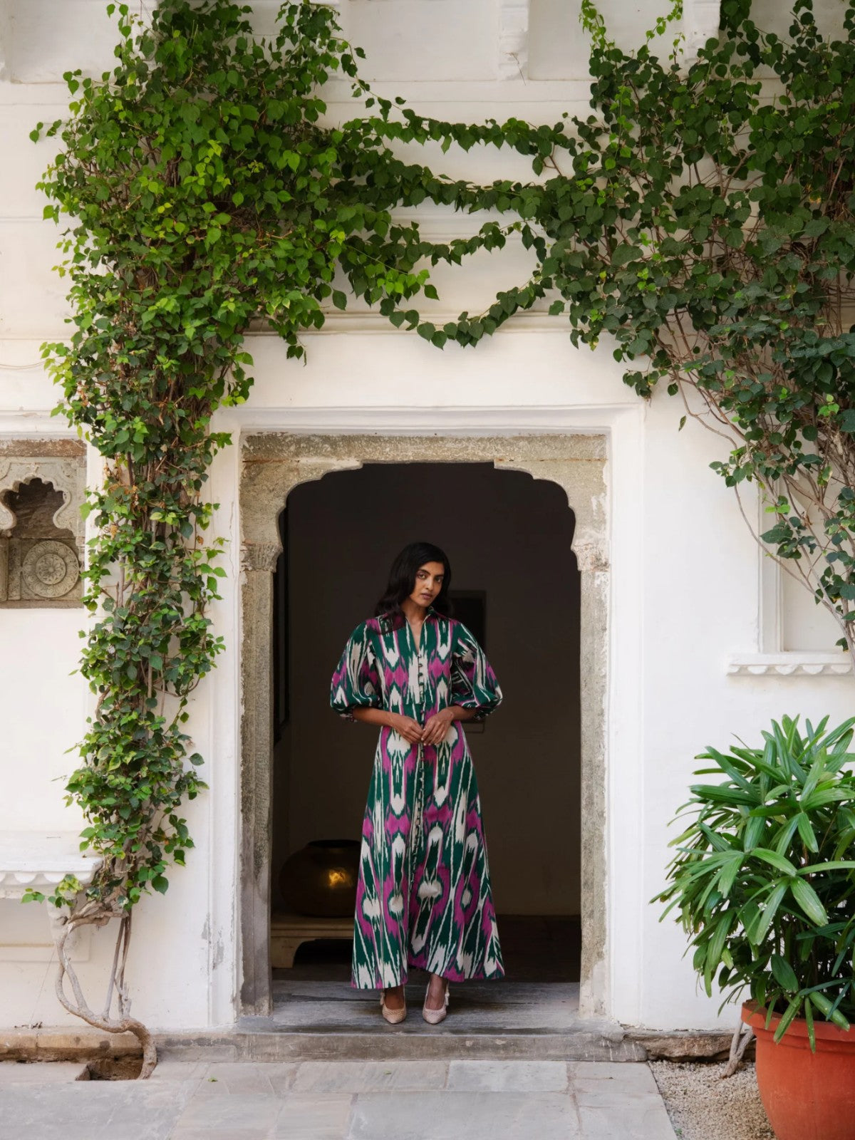 Jodhpur Dress | Green Jodhpur Dress | Green