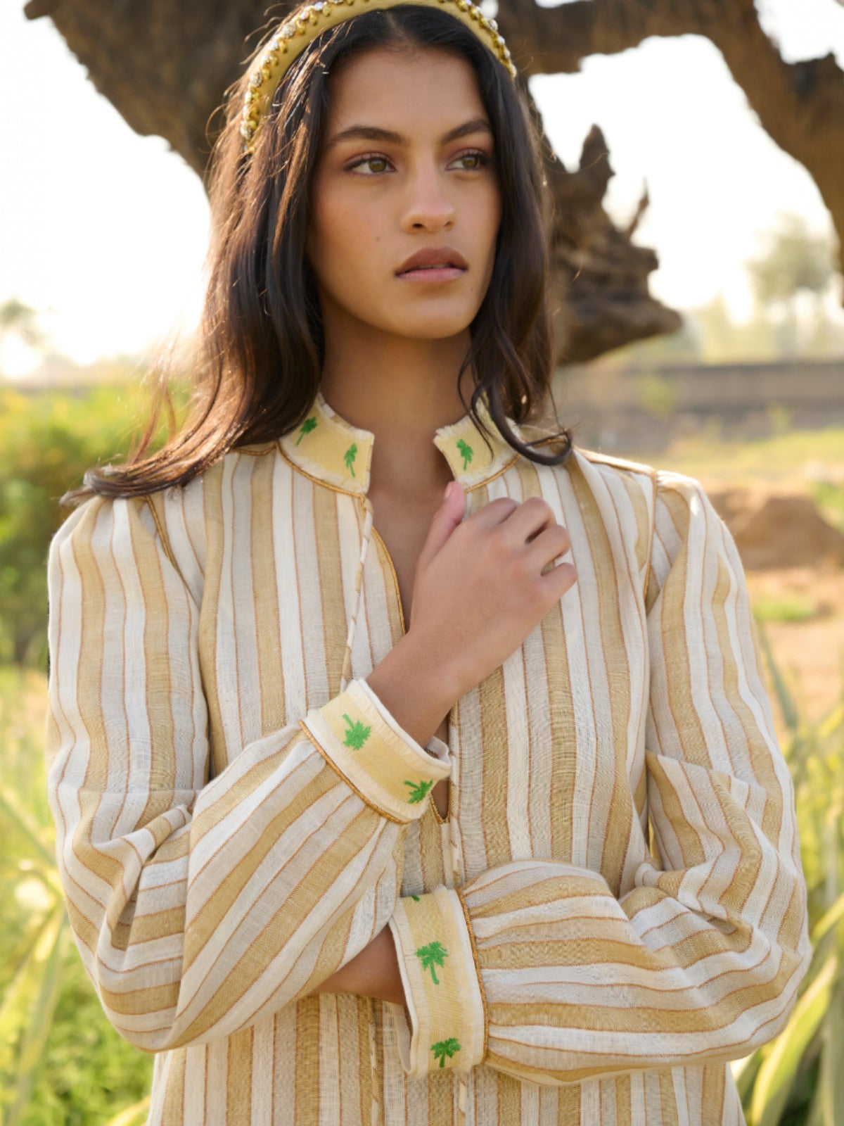 Palm Kaftan | Gold Palm Kaftan | Gold