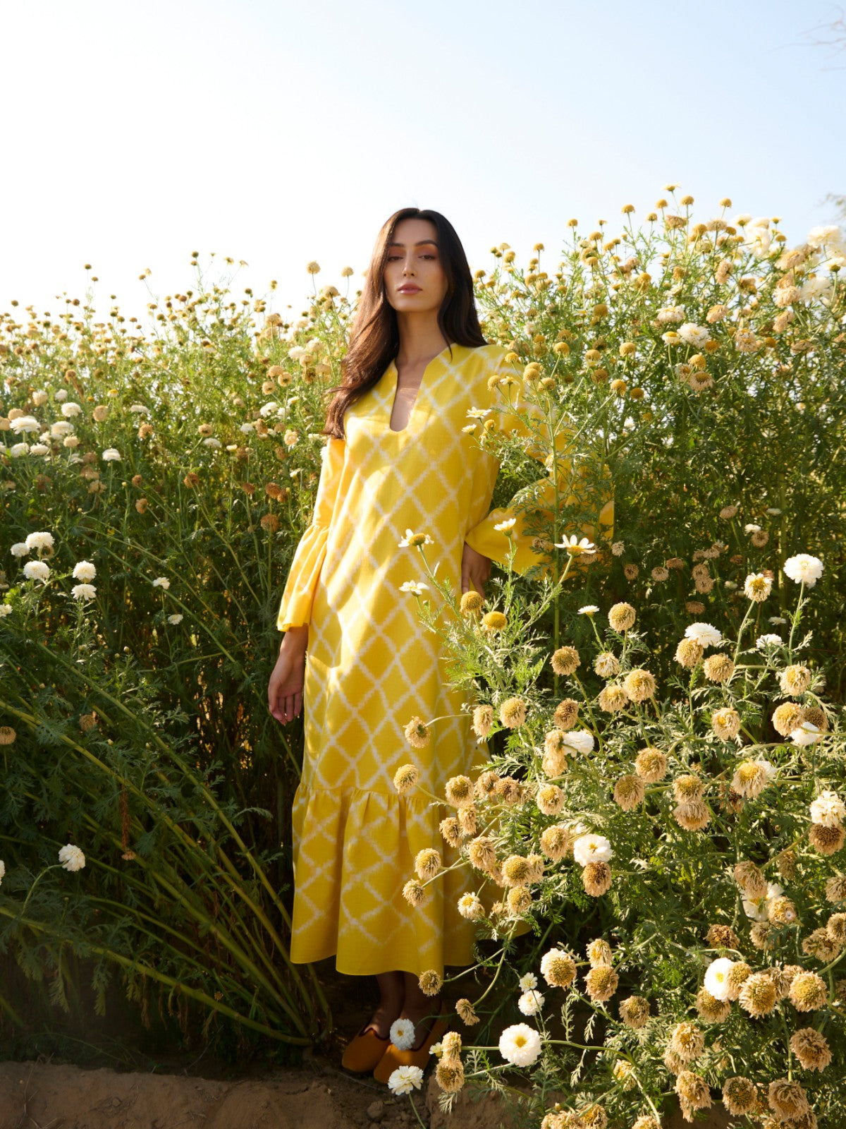 Rhombus Dress | Yellow Rhombus Dress | Yellow