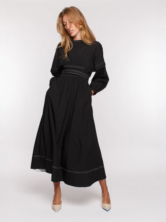 Karla Tie Dress | Black