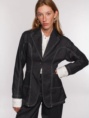 Mia Waisted Blazer | Black Mia Waisted Blazer | Black