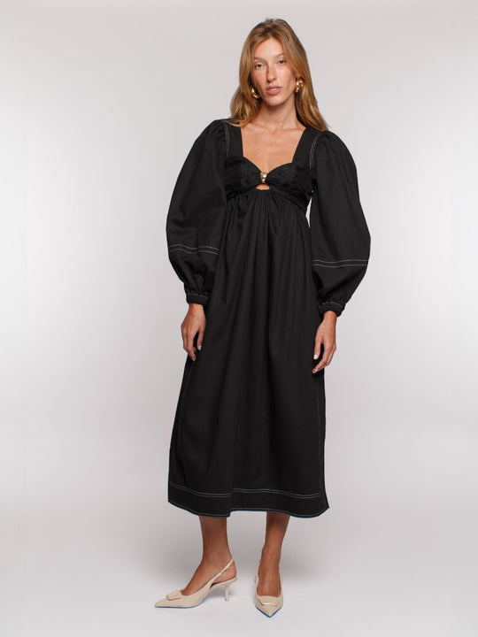 Mila Two Tone Dress | Black