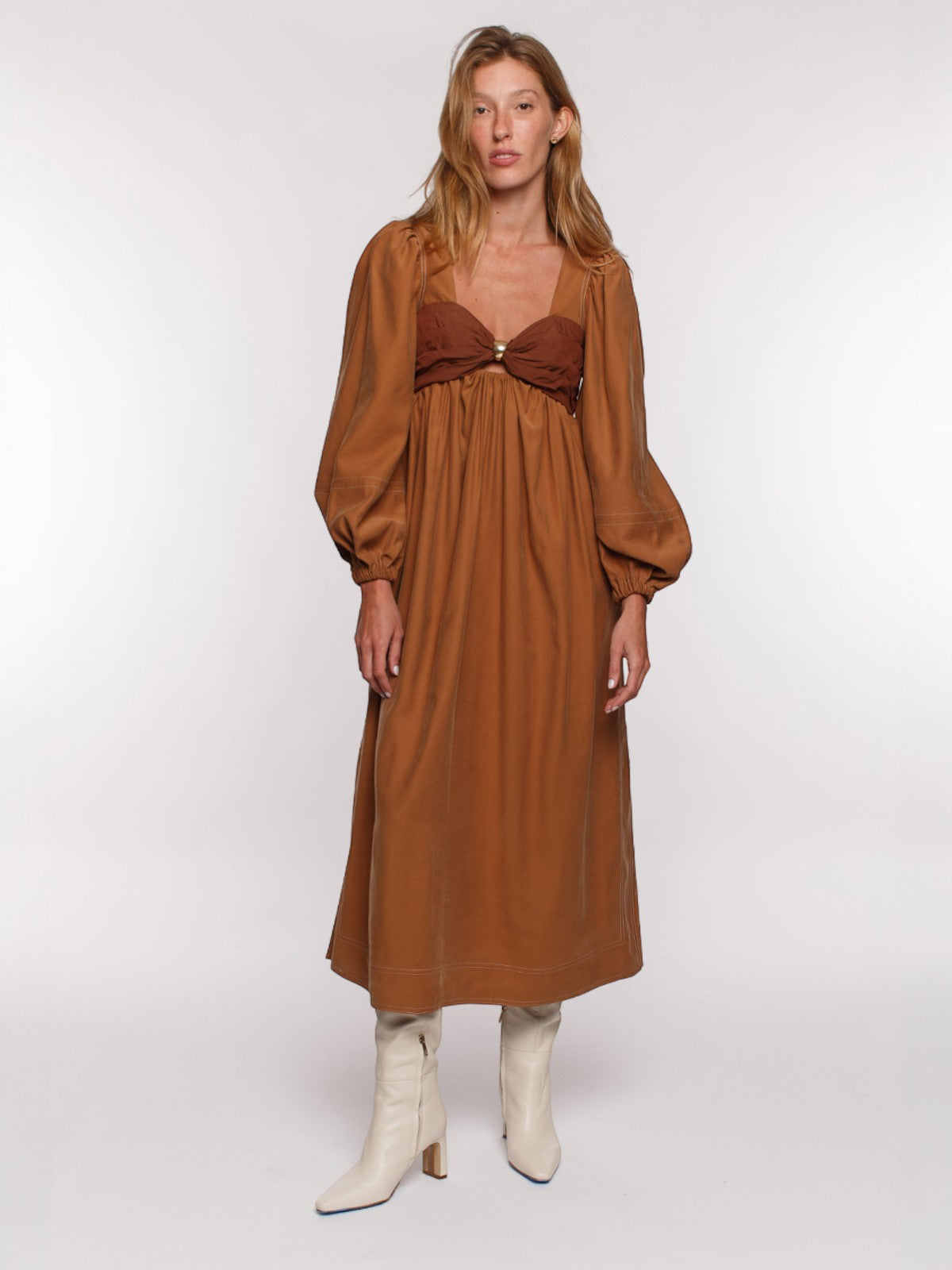 Mila Two Tone Dress | Brown Mila Two Tone Dress | Brown