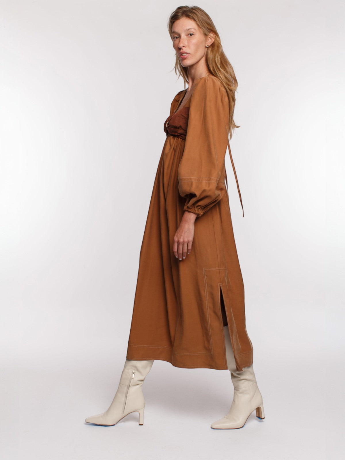 Mila Two Tone Dress | Brown Mila Two Tone Dress | Brown